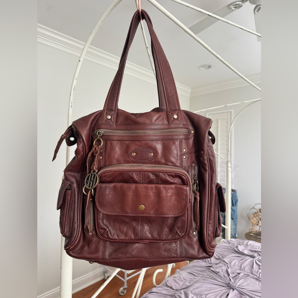 Elegant Brown Leather Hobo Bag